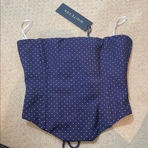 white fox boutique let it go strapless bustier polka